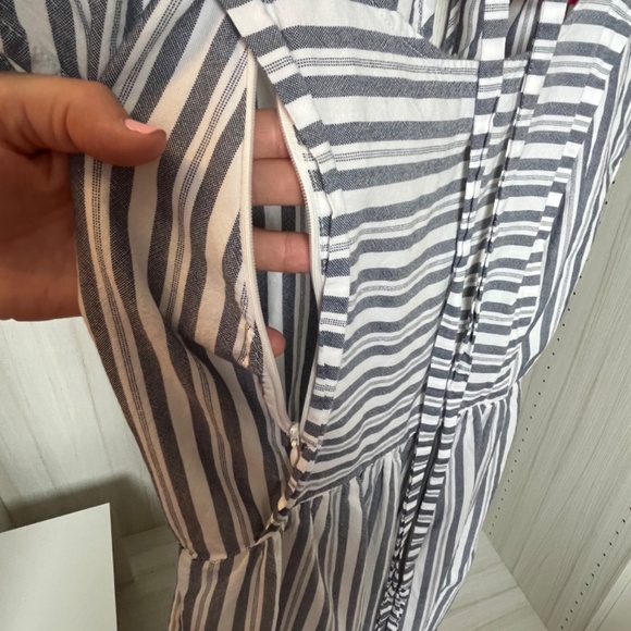 Seraphine Gray Striped Midi Dress - Picture 3 of 10